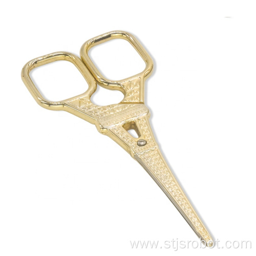 New Design Eiffel Tower Shape Gold Plated Stainless Steel Beauty Scissors